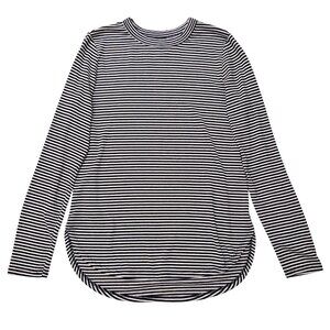 Banana Republic Top Womens S Black & White Stripe Long Sleeve Casual T Shirt